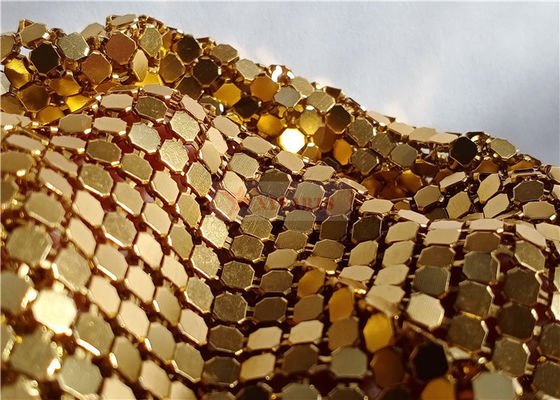 Сверкающая 3х3мм металлическая пластина из ткани в золоте в качестве перегородки для отелей кафе клубы